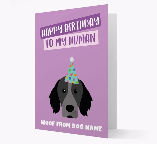 Personalised 'Happy Birthday To My Human' Card with {breedCommonName} Icon